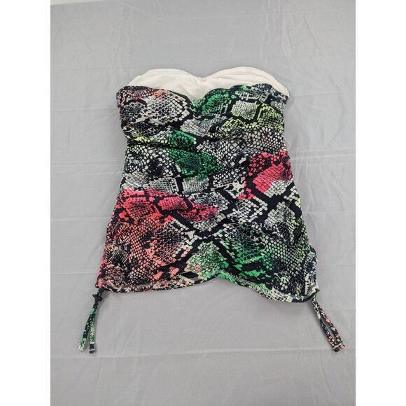 Fox Women's Multi Color Snake Skin Pattern Y2K Sleeveless Strapless Tank Small - Picture 4 of 13